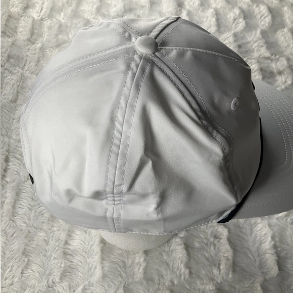 Adidas Unisex 3 Stripe White With Blue Accents SnapBack 5 Panel Baseball Hat - Picture 3 of 7